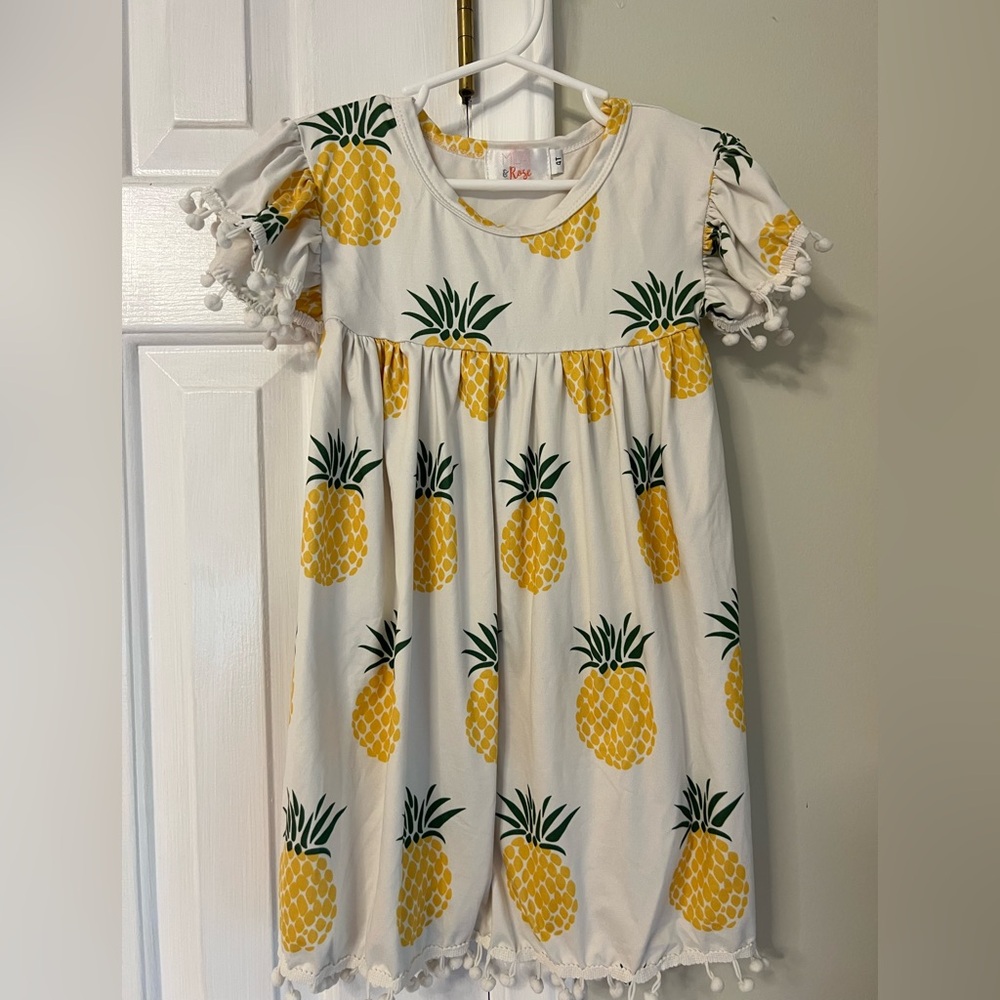 Pineapple Print Kids Dress